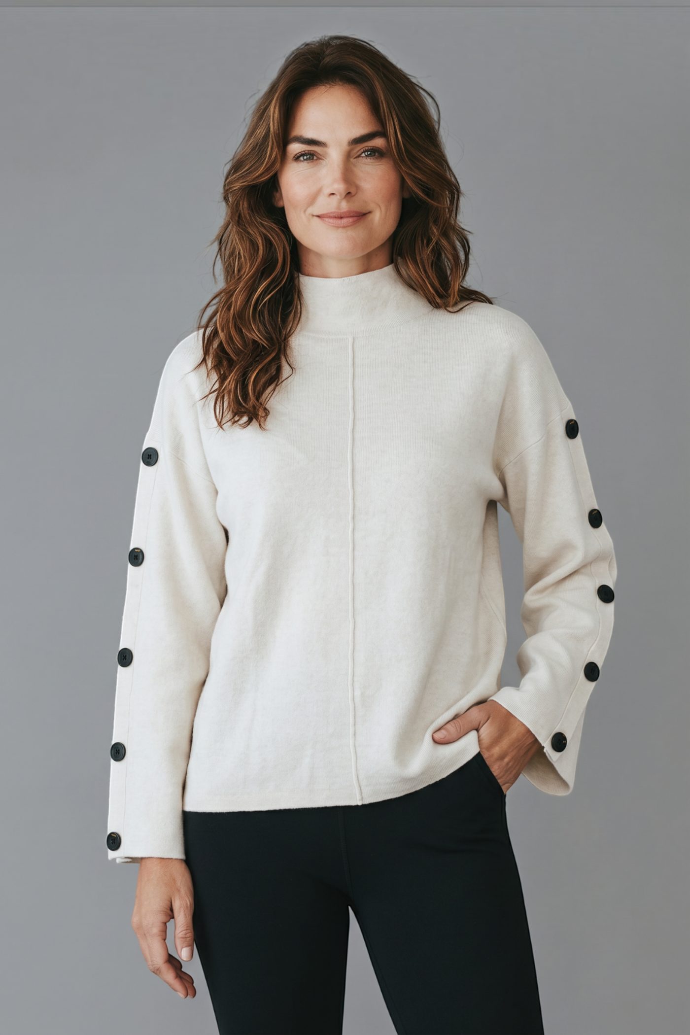Tempo Paris 6026N · Button-Front Sweater, wholesale style TEMPO-6026N